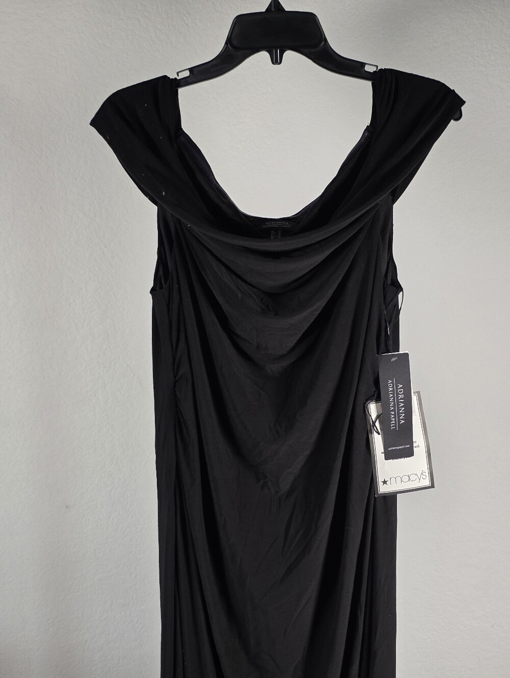 Adrianna Papell NWT Black Cowl Neck Matte Jersey Maxi Dress Size 16 $119 Strecty - Picture 4 of 10